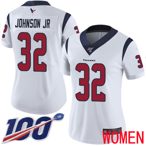 Houston Texans Limited White Women Lonnie Johnson Road Jersey NFL Football 32 100th Season Vapor Untouchable